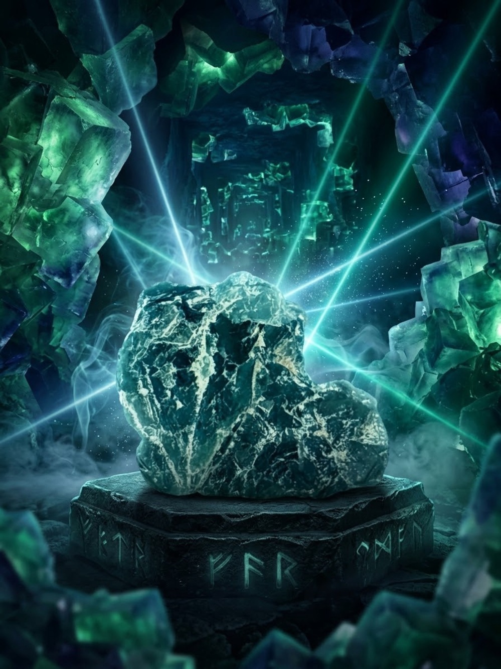 Natural Green Fluorite Specimen 37g - Raw Fluorescent Crystal Chunk